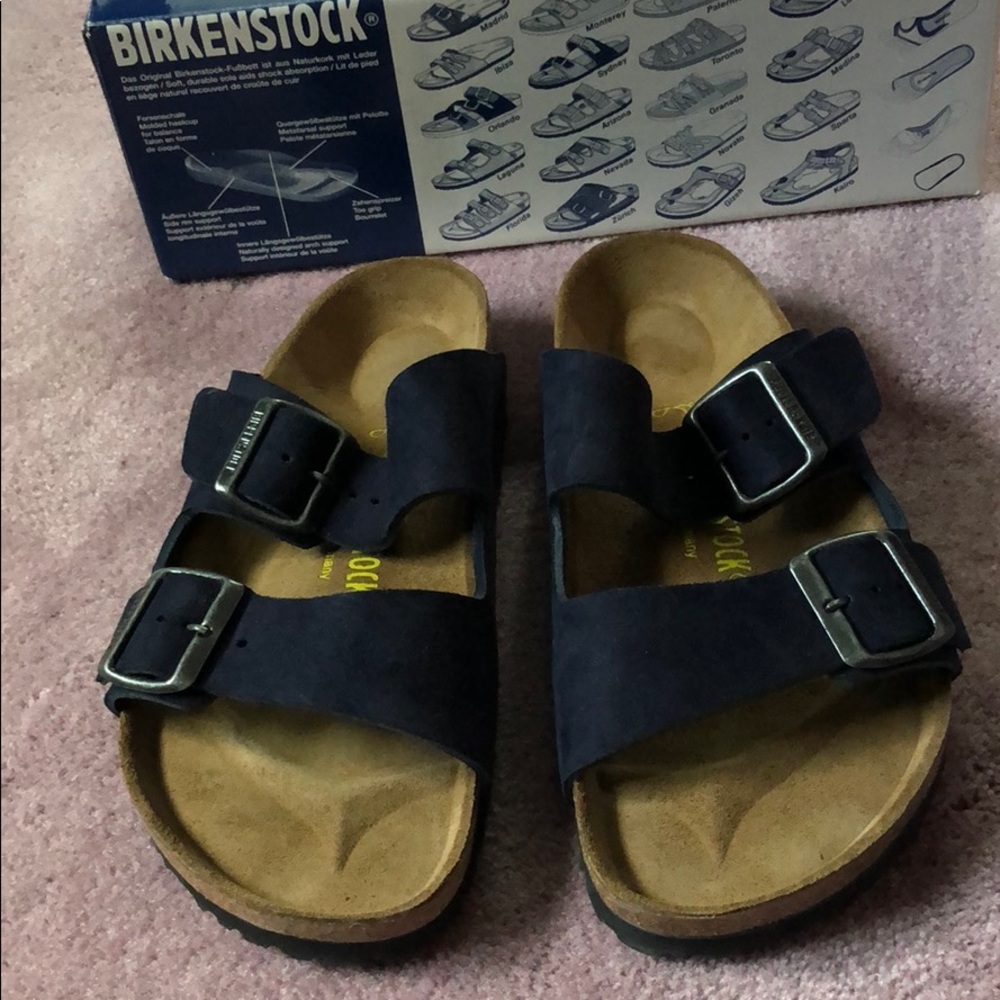 Birkenstock navy suede sandals size 30 new